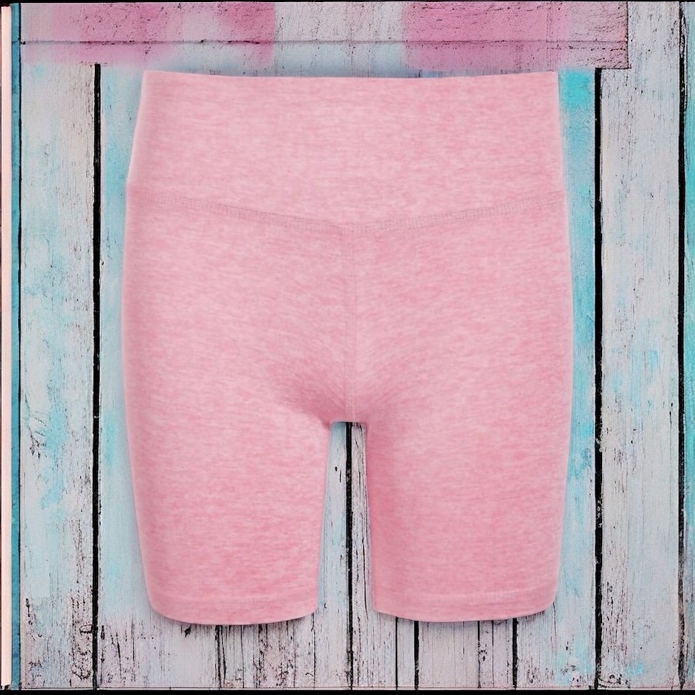 ID Ideology Core Biker Shorts Girls 5 Pink Heather Elastic Waist Stretch Pull On